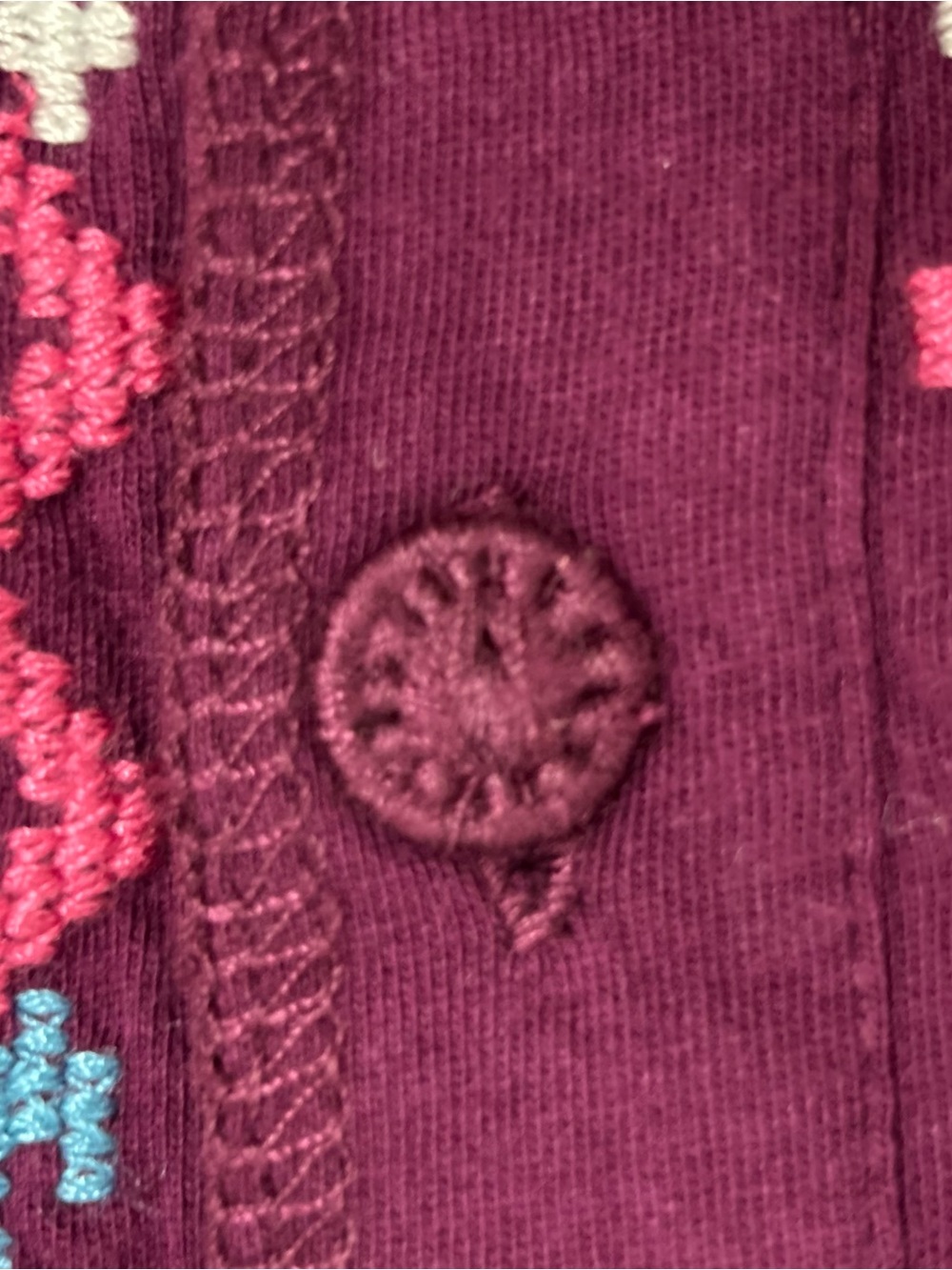 NWT Johnny Was Anaya Raw Seam Henley in Plum Size XXL - Picture 9 of 11